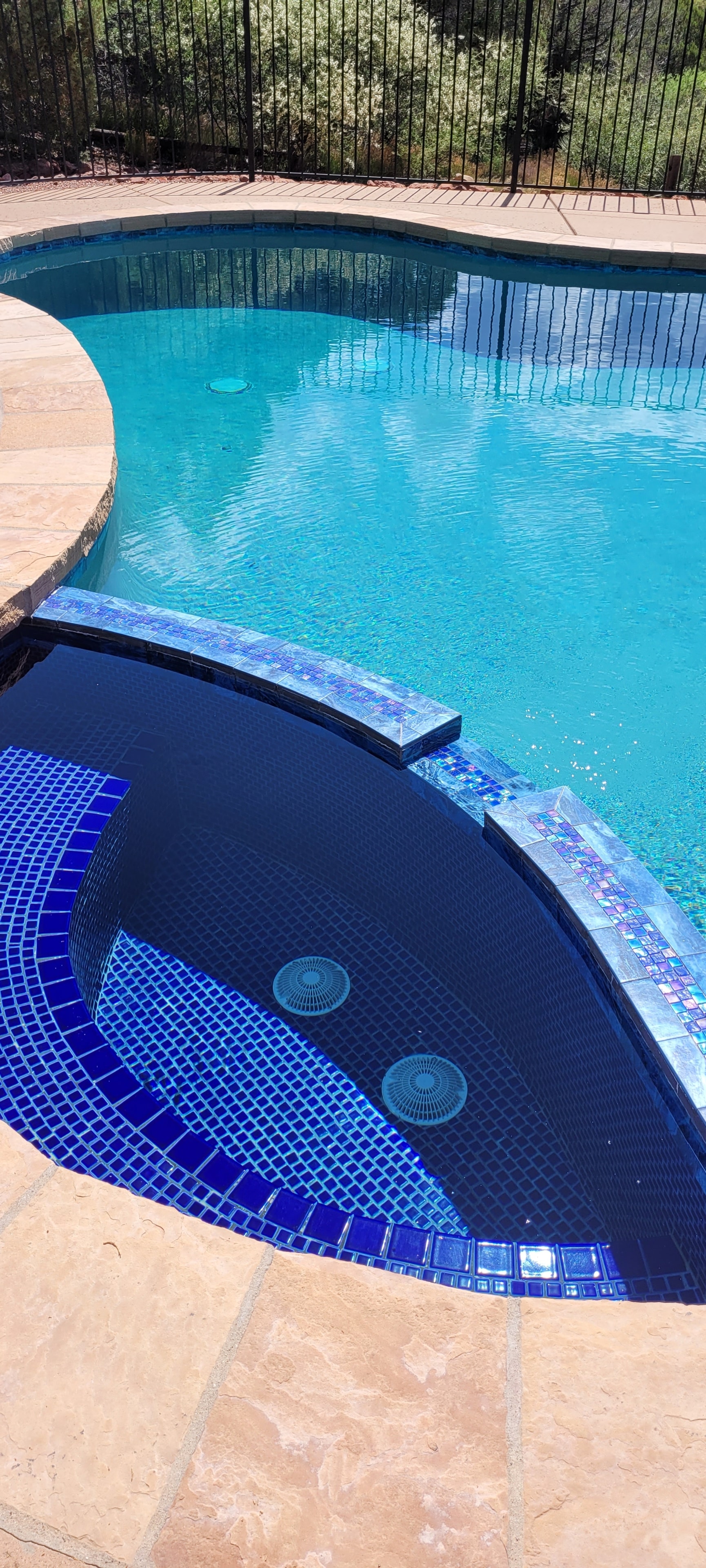 Pool tile scrubbing and brushing